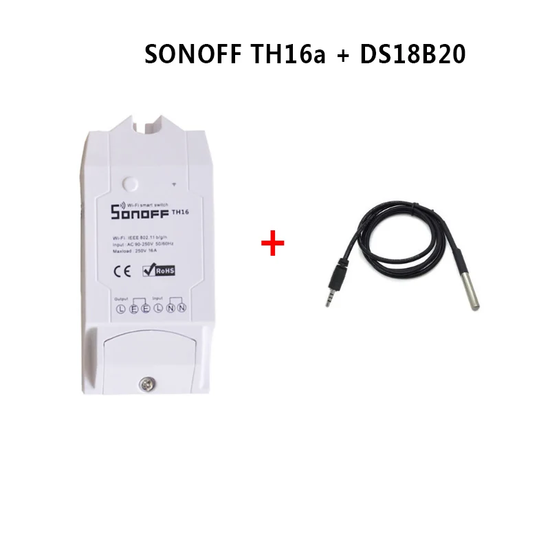 Смарт переключатель Sonoff TH10/TH16 с датчиком температуры и влажности|smartphone remote|smartphone