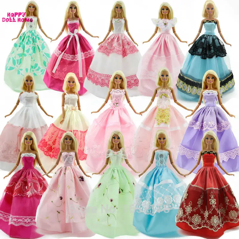 New Handmade Fashion Pretty Dress For Barbie 28 items = 8 Gown + 10 Shoes Hangers Wedding Party Doll's Clothes Child's Toy | Игрушки