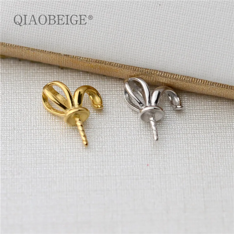 Qiaobeige Diy Аксессуары s925 чистого серебра простой редис кулоном женское колье подвеска 7-13 мм Жемчуг пустой поддержка