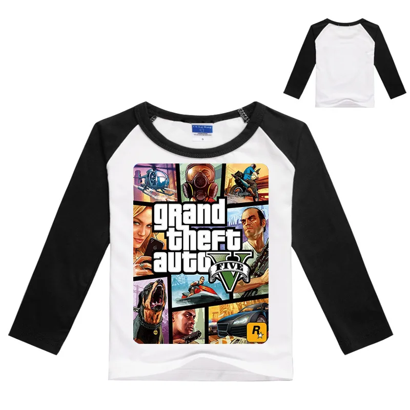 Футболка с длинными рукавами для детей 2-12 лет Manche Longue Garcon Grand Theft Auto Shirt Gta 5