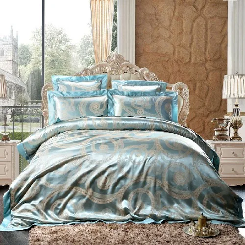 bedding set 10 4/6 шт египетского хлопка шелк тутового Роскошные Постельное белье King size Ультра-мягкие Простыня Кровать подшивок п - Цвет: bedding set 10