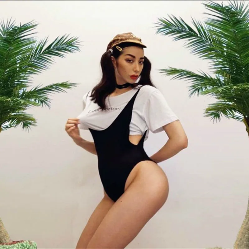 Женское боди с открытой спиной V образным вырезом без рукавов 906 506|womens bodysuit