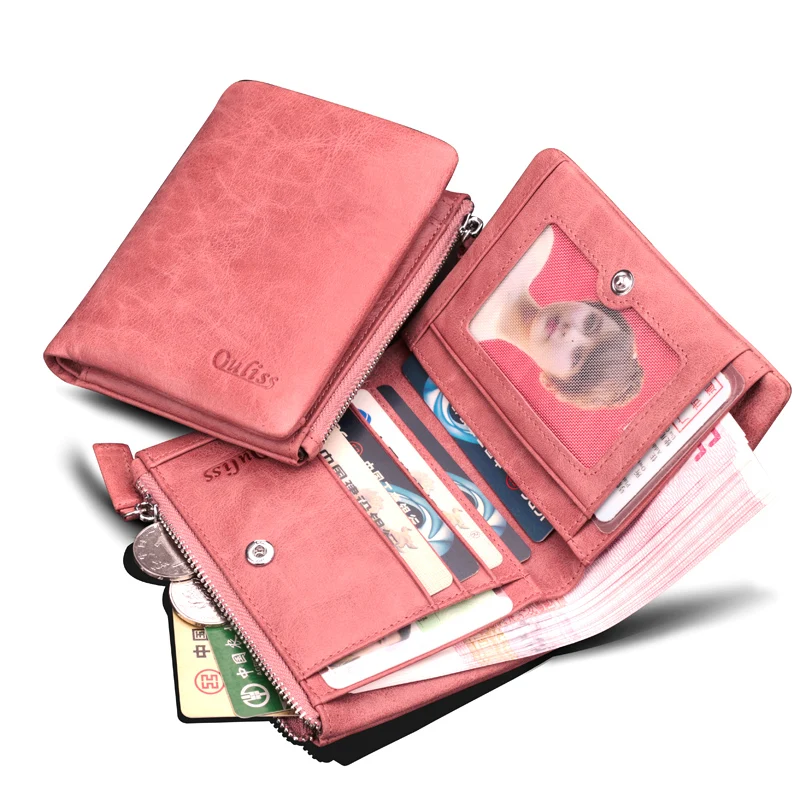 Wallet Women Leather Brief Paragraph Womens Wallets And Purses Short Leisure 2017 New Tide Cowhide Large Capacity | Багаж и сумки