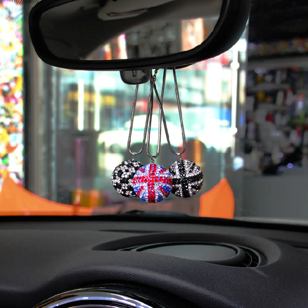 Зеркало заднего вида с кристаллами, круглый шар, подвесное украшение для Mini COOPER JCW S One Countryman Clubmam Paceman