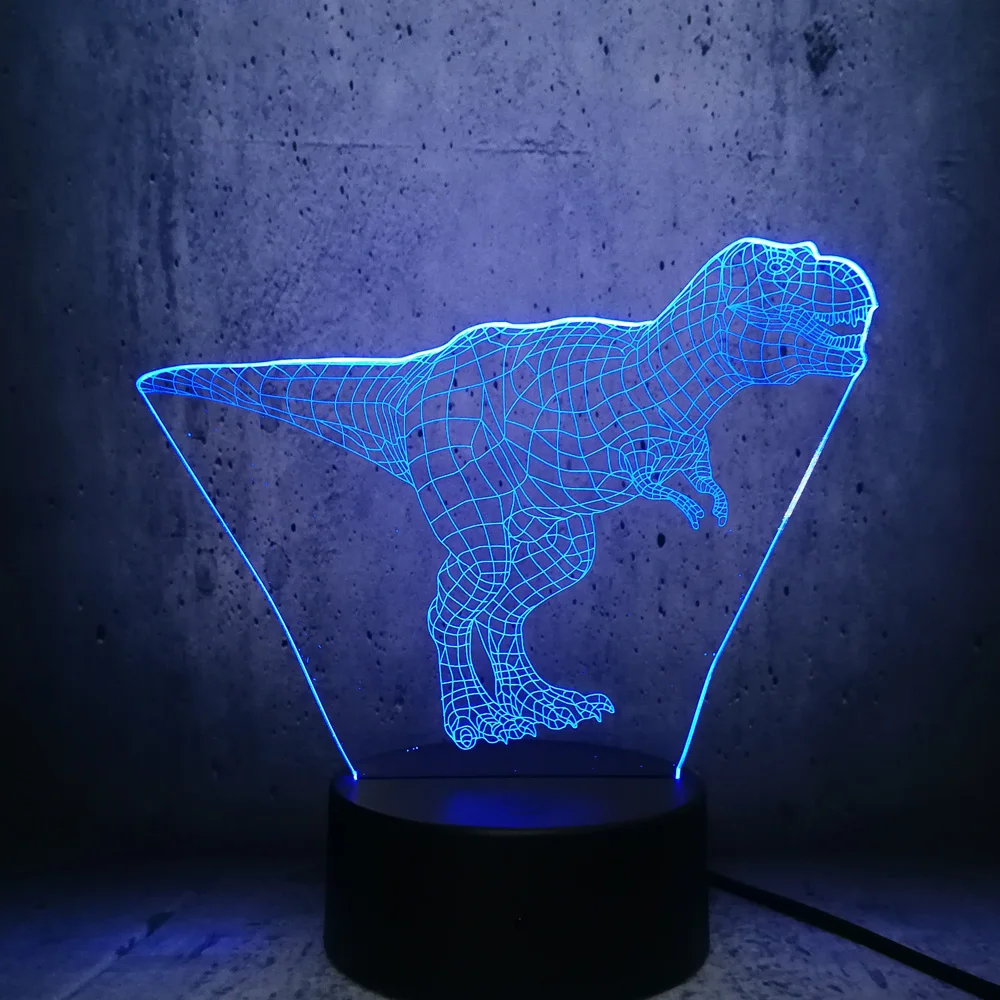 Тираннозавр Рекс Лава 3D Светодиодная лампа фанаты динозавров фигурный