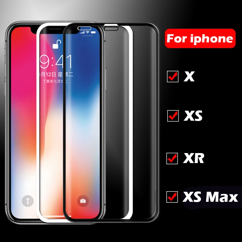 Защитное стекло 10D для iphone x xr xs max aphone i phone xsmas закаленное закаленная пленка защита