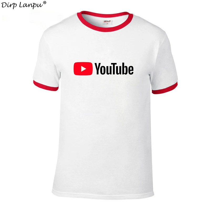 Мужская футболка с коротким рукавом и принтом логотипа YouTube забавная из 100% хлопка