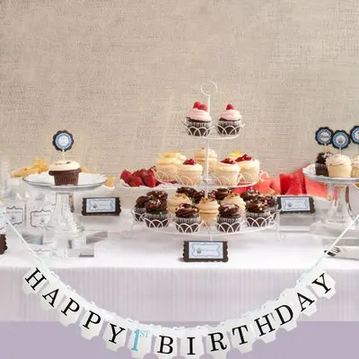 1 баннер на 1-й день рождения для маленьких мальчиков и девочек украшения товары