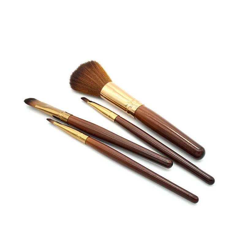 New Women Professional 4 pcs Makeup Brush Set tools Comestic Toiletry Kit Wool Brand Make Up Brush Set for Beauty H9