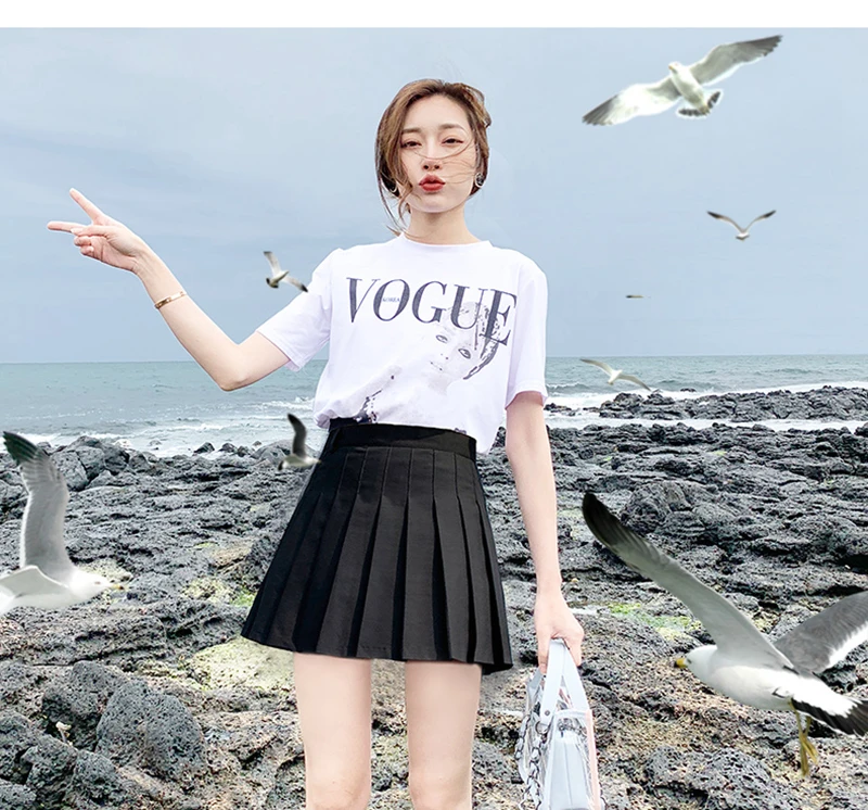 Sexy Womens Pleated Mini Skirt Schoolgirl Short Dress Cosplay Club Costume Solid Color Mini Skirts Faldas Mujer Moda plus size