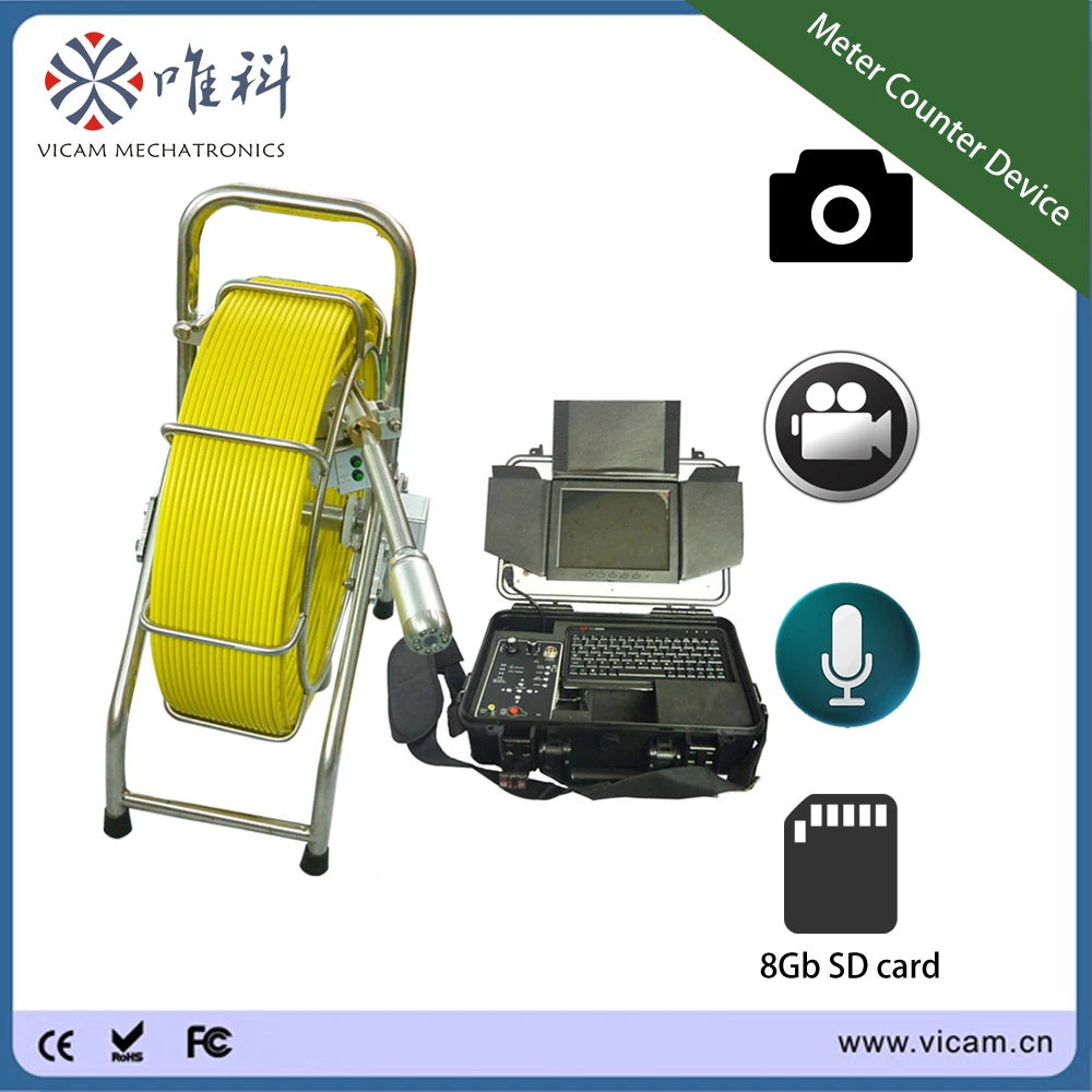 60m pipeline push cable waterproof sewer video pipe inspection camera with 512hz transmitter V8-3388T | Безопасность и защита
