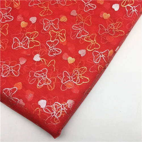 Red 1 м/лот, ширина 150 см, бабочка и сердце, Блестящий тюль, органза, сетка, катушка, ткань, пачка, сквин, тюль, сделай сам, украшение для свадьбы, дня рождения - Цвет: Red