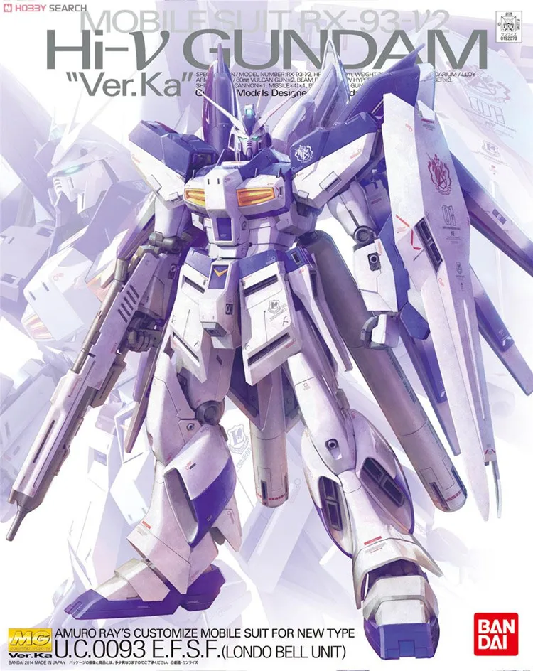 Bandai Gundam MG RX 93 2 совмещенный дальний/Nu вер. ka мобильный костюм сборки модель Наборы