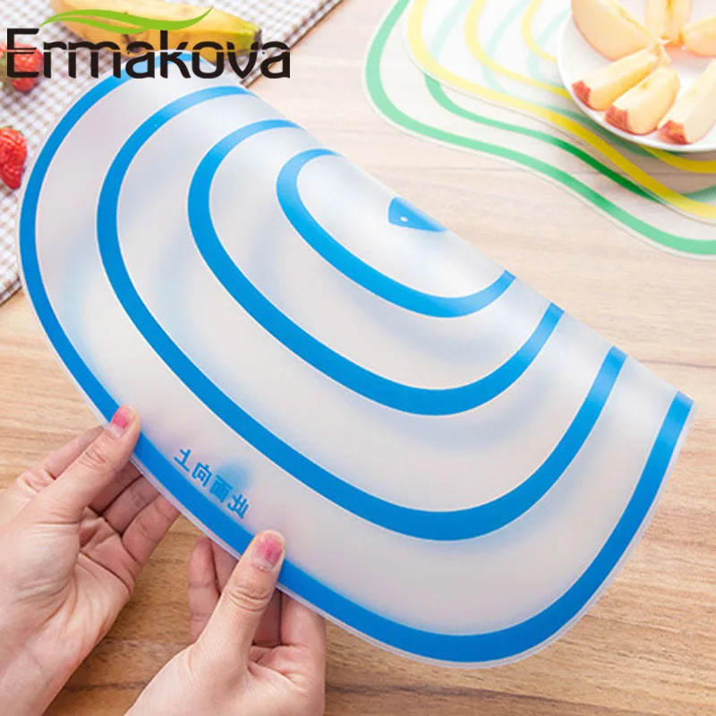 ERMAKOVA 4 Pcs/Lot Flexible Kitchen Plastic Chopping Block Cutting Board Breadboard Non-slip Frosted Antibacteria | Дом и сад
