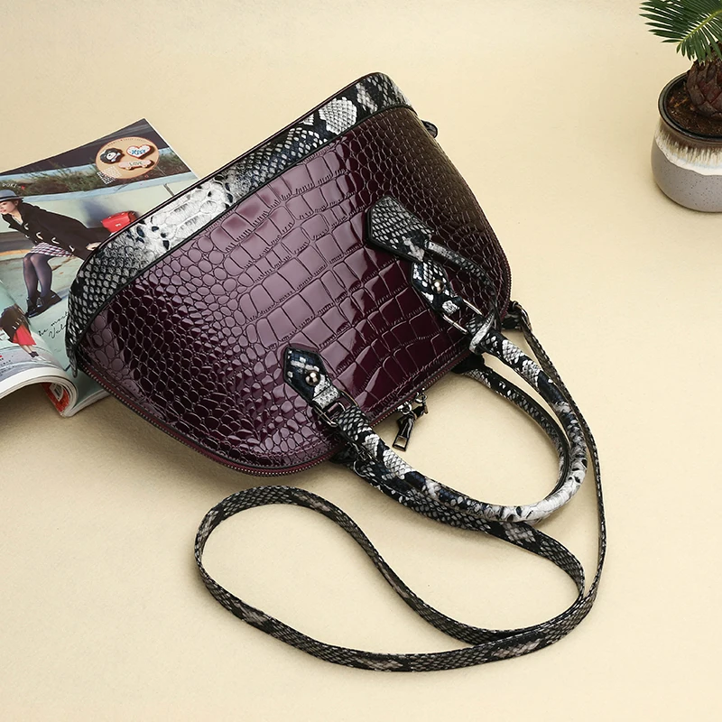

Stitching Stone Pattern Shell Bag Lady Handbag New Fashion High Quality Casual Wild Shoulder Messenger Bag