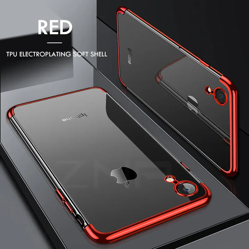 Red ZNP Роскошный Тонкий силиконовый чехол для iPhone X XS Чехлы для Max XR Мягкий ТПУ чехол для телефона для iPhone X XR XS Max чехол в виде ракушки - Цвет: Red