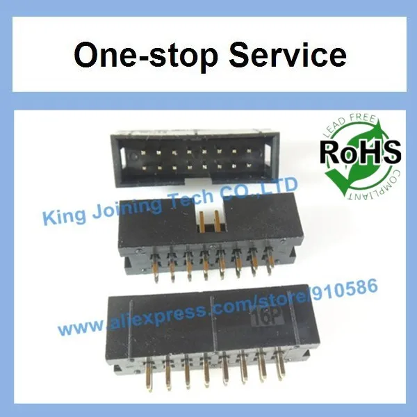 50 шт. 2 54 мм заголовки коробки 16 контактов 2x8 прямой IDC разъем DC 16P|connector|connector capconnector