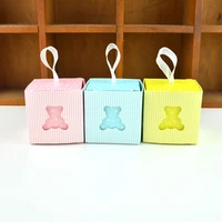 50pcs hollow cute bear favor box and bags sweet gift diy candy boxes for baby shower creative birthday guests party supplies