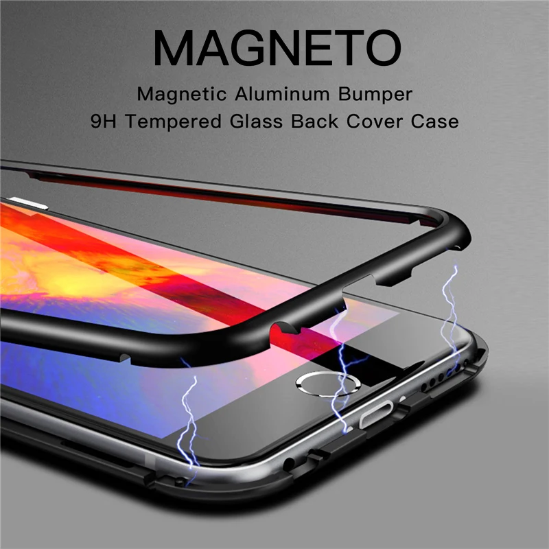Магнитный металлический чехол XSKEMP 360 для Apple iPhone XS Max XR прозрачный телефона
