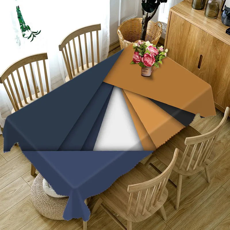 

2018 Tablecloth 3D pattern Table Cover Decoration Rectangular polyester Line Table Cloth 9 Sizes
