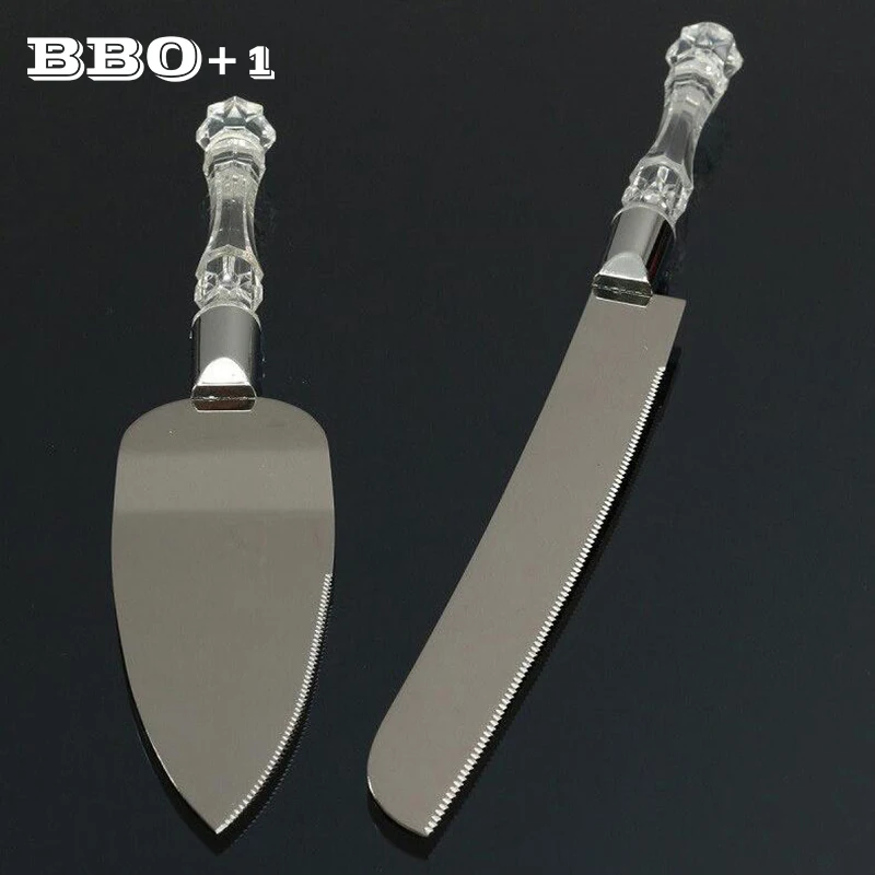 2pcs Wedding Cake Shovel Knife Server Set Stainless Steel Cake Spatula Birthday Party Tools Kitchen Accessories Acrylic Handle