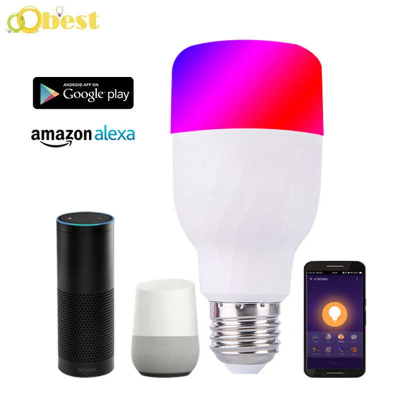 Светодиодный светильник лампы E27 Wi Fi Голос Contro RGB светодиодные Энергосберегающие