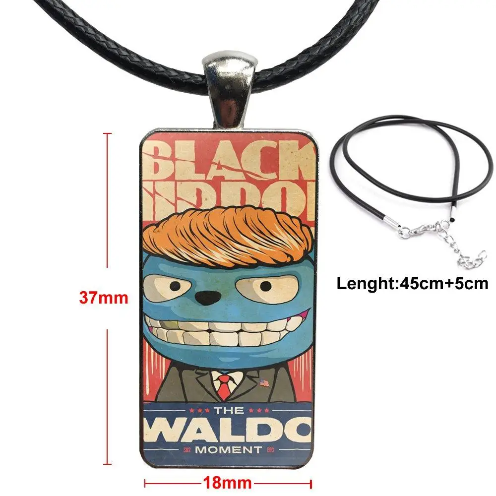 Black Mirror The Waldo Moment For Wedding Fashion Glass Cabochon Pendant Necklace With Women Bronze Plated Statement Jewelry | Украшения и