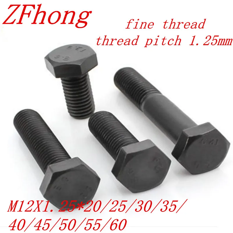 

5pcs DIN933 Thread Pitch 1.25mm M12*20/25/30/35/40/45/50 Fine Thread Hex Bolt
