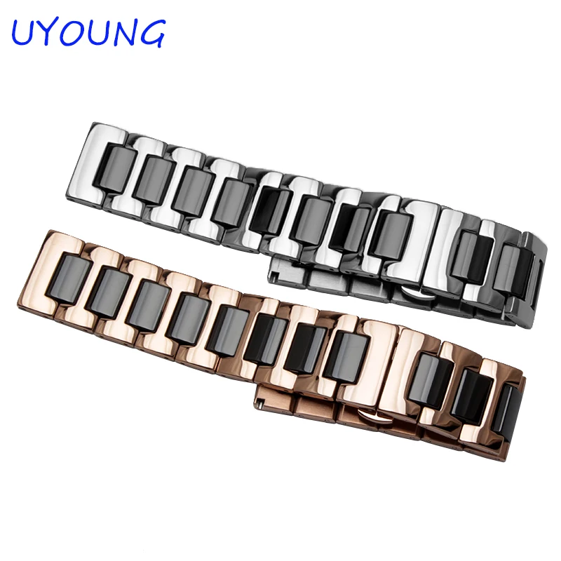 Качественный керамический ремешок для часов из нержавеющей стали 22 мм роскошный