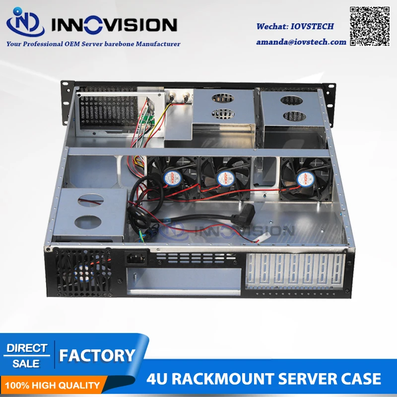 Чехол для компьютера 2U ATX M/B с раскладными слотами карт PCI PCIe полудлиной 7 дюймов|2u