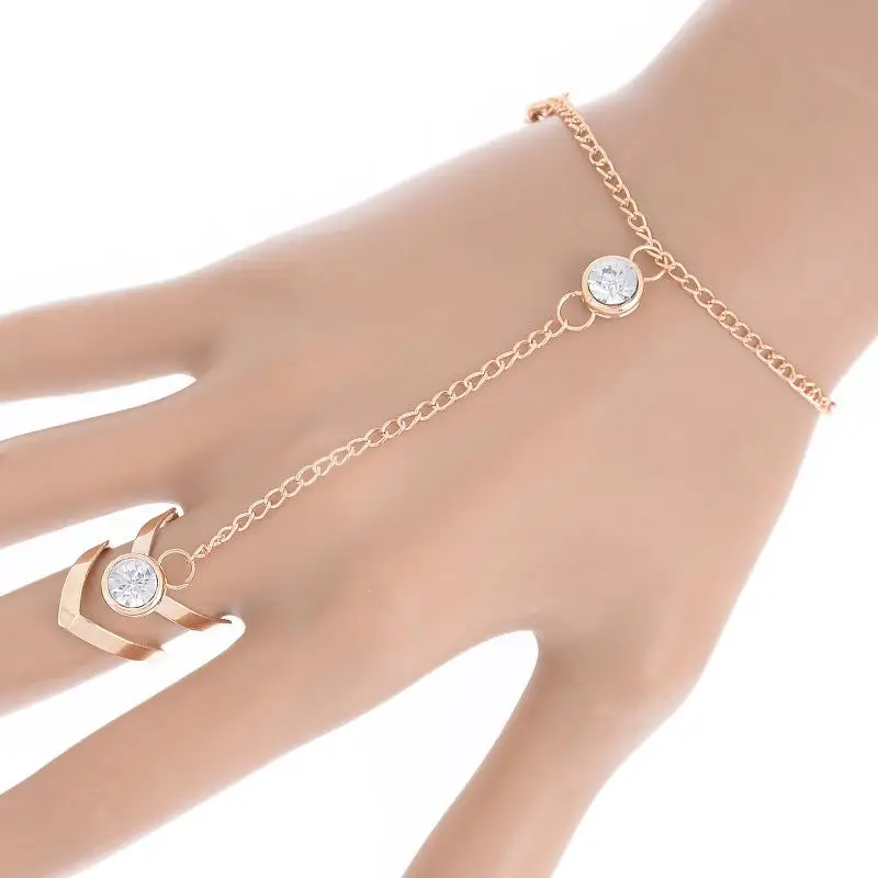 Женский браслет цепочка на палец стразы из сплава ювелирное изделие|charm stretch