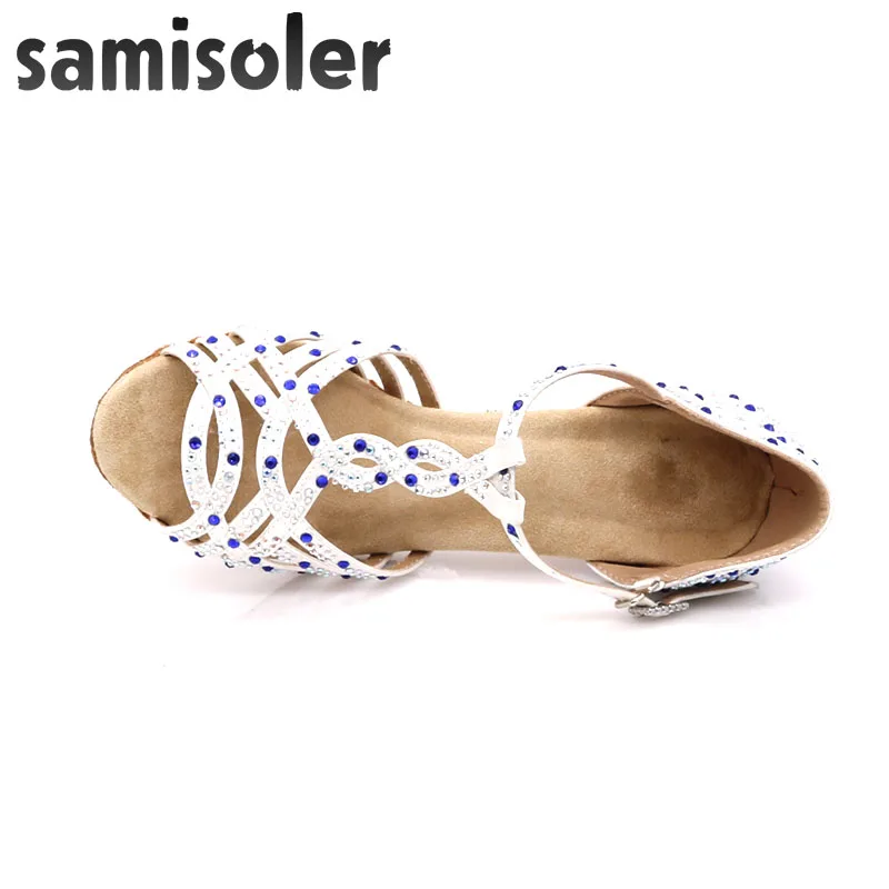 Latino Scarpe Da Ballo Delle Donne Del Rhinestone Salsa di Scintillio Sala Da Ballo Sandali Del Partito Scarpe Da Ballo Chiarore