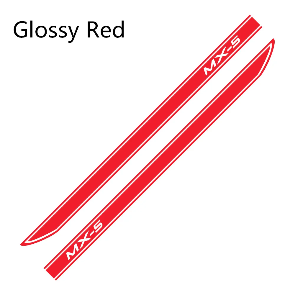 Glossy Red Наклейки на боковые юбки для автомобиля DIY Авто Виниловая обёрточная бумага гоночные наклейки для украшения автомобилей для Mazda MX-5 3 тюнинговые автомобильные аксессуары - Название цвета: Glossy Red