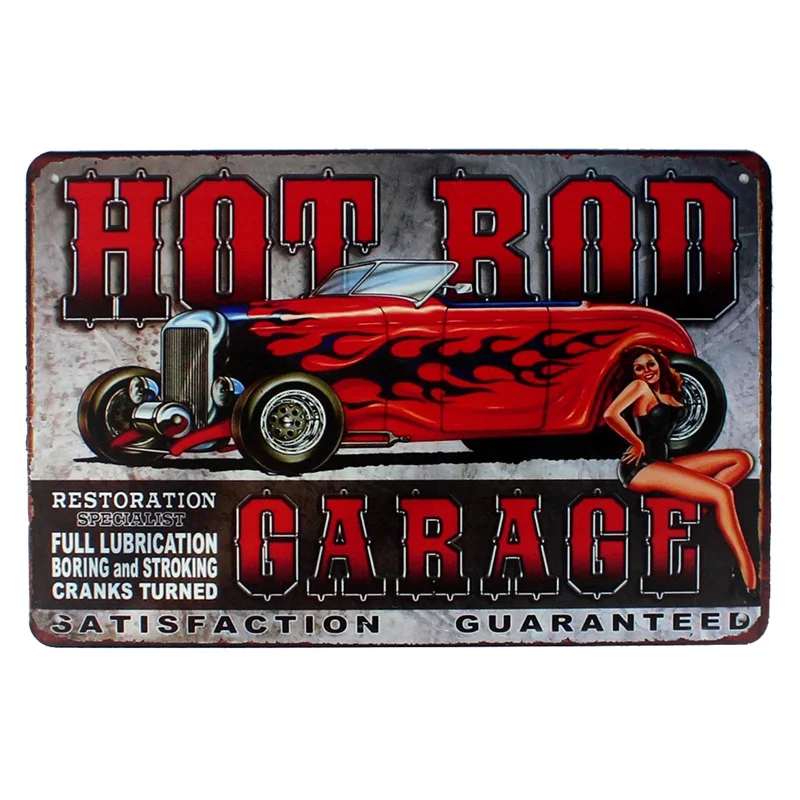 Hot Rod жестяные вывески «Garage» винтажный автомобильный мотор масло металлическая пластина гаражная Стена бар Домашний Арт Декор винтажный Железный плакат Куадрос A-1009 - Цвет: 1032