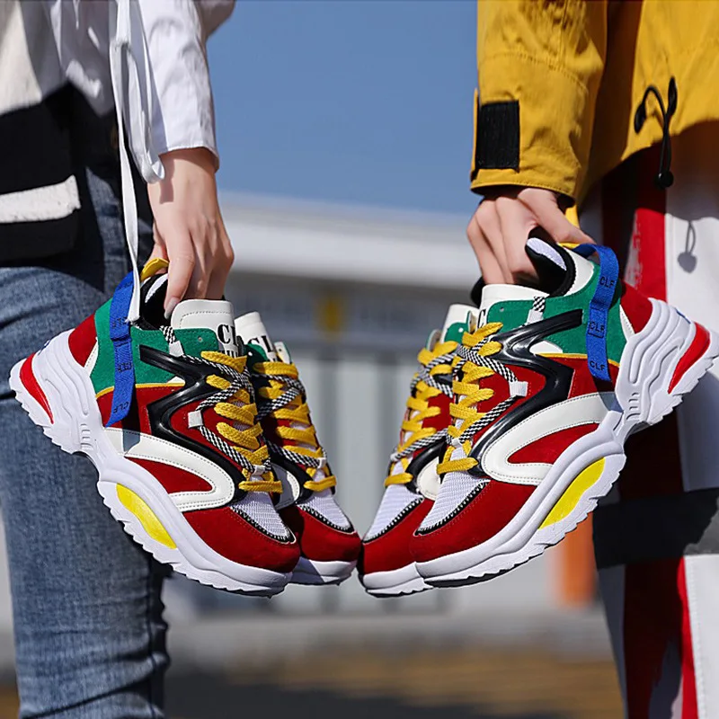 Женские кроссовки 2019 модные белые на платформе женская обувь повседневная