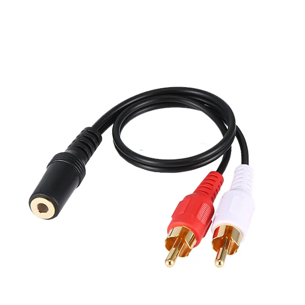 Универсальный 3 5 мм стерео аудио гнездо до 2 RCA штекер для наушников Y адаптер