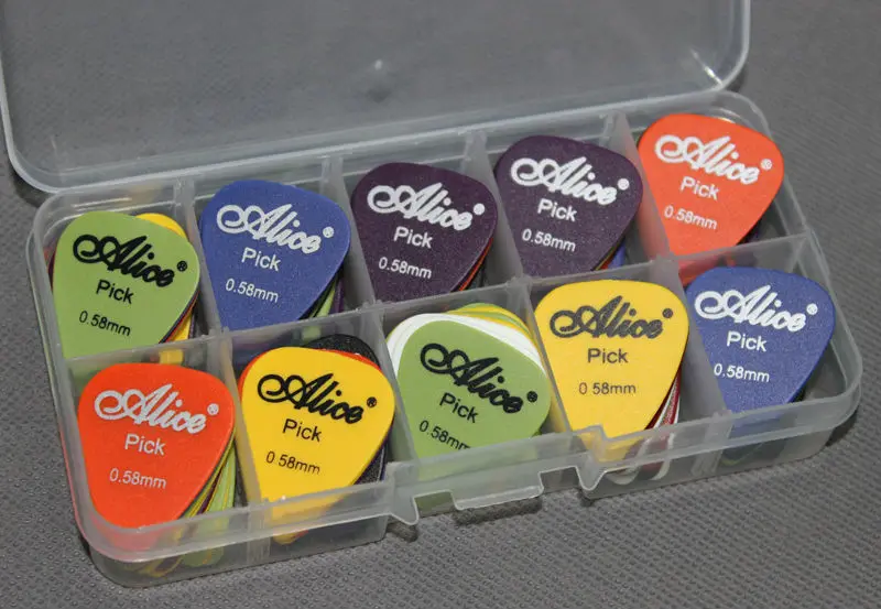 50 шт. гитара Alice Pick s Plectrum THIN 0 58 мм различные цвета + 10 клетчатых чехлов|picks plectrums|alice