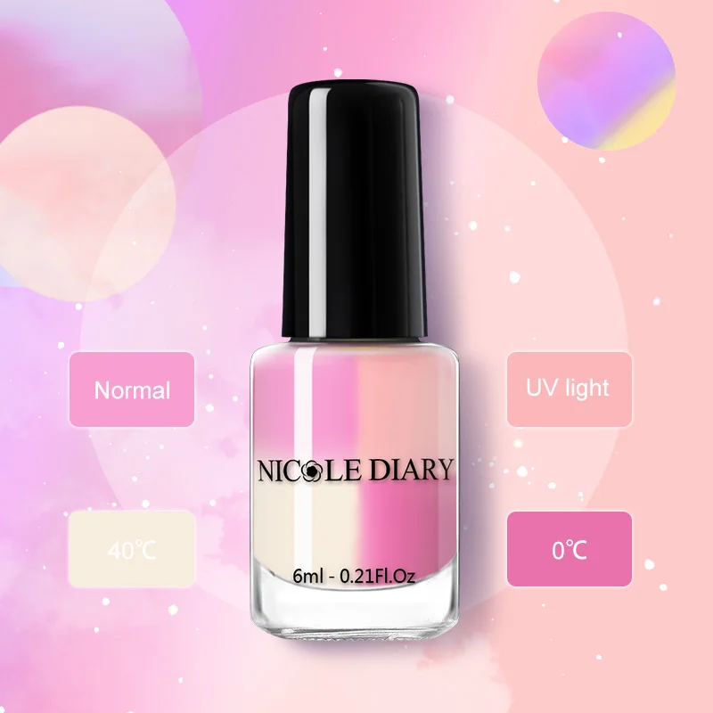 NICOLE DIARY Отшелушивающий светочувствительный лак для ногтей меняющий цвет