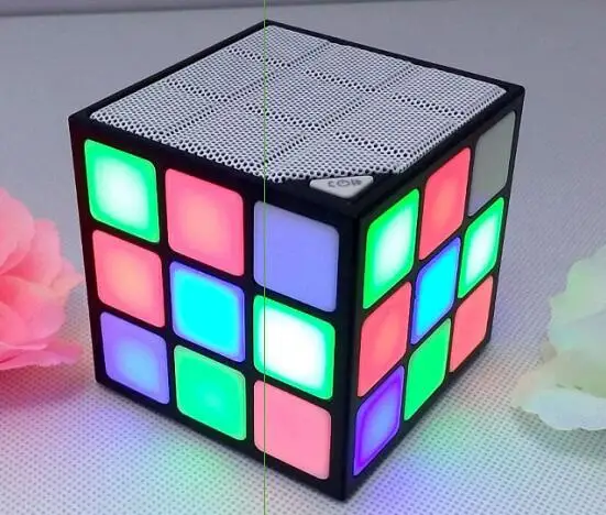 

Portable Mini Bluetooth cube Speaker Mini Magic Cube Colorful Wireless Bluetooth Speaker LED Flash Light with TF Card