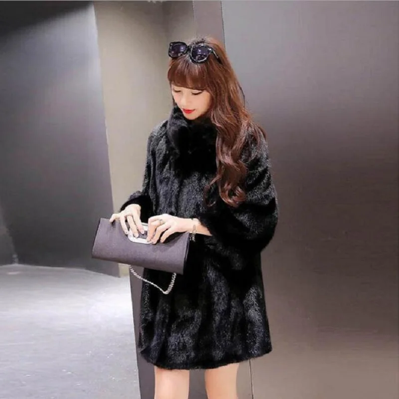 Шуба из белого меха новинка 2018 имитация норки модное пальто кроличьего женские