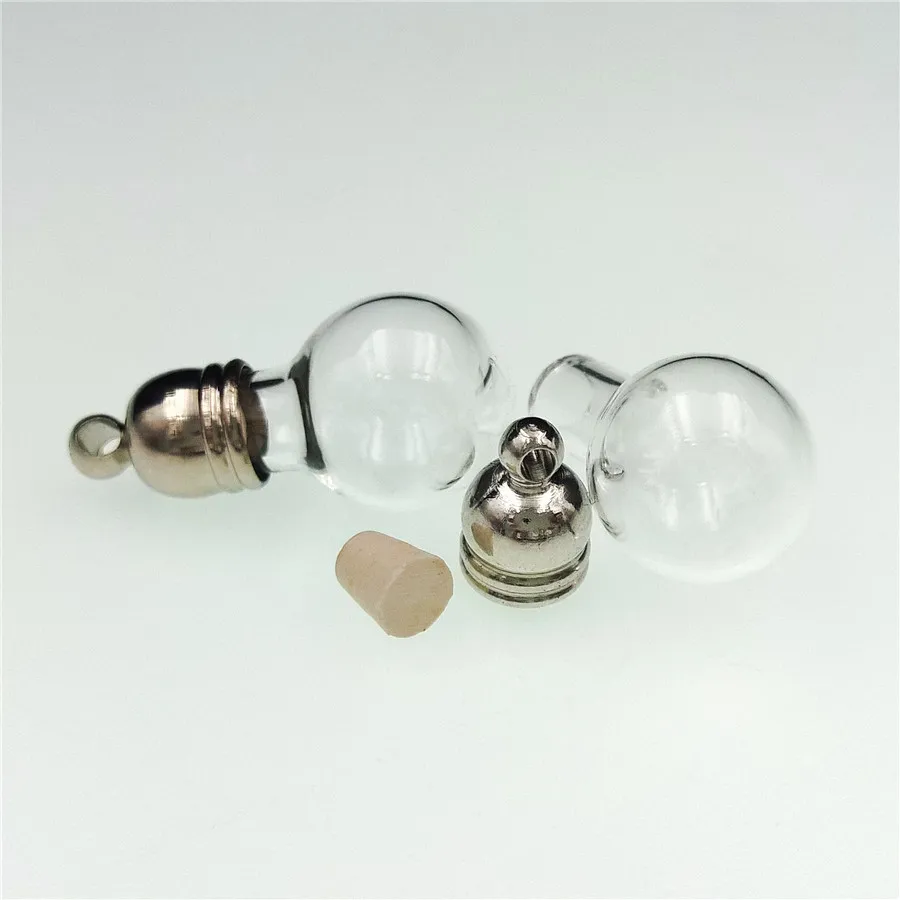 

100pieces 22x12mm ball shape glass vial pendant glass pendant mini wishing glass bottle charms handmade fashion jewelry findings