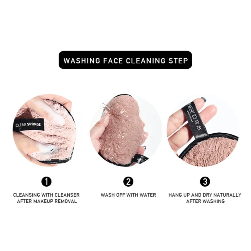 Косметический спонж для снятия двухсторонний очищения лица Make Up средство