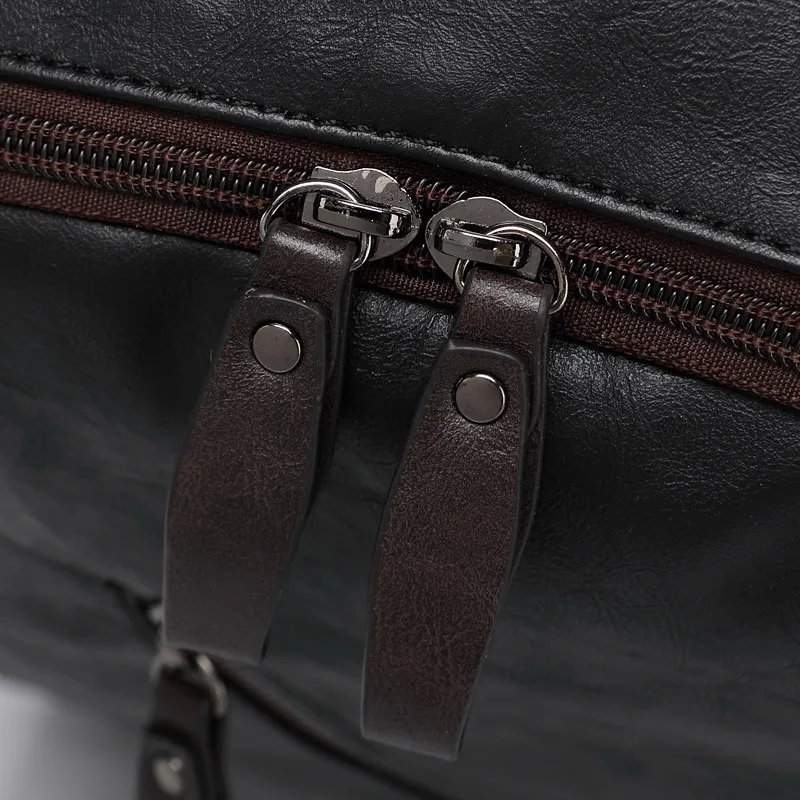 Vintage PU Leather Backpacks For Men College Bags School Travel Backpack Daypacks Mochila shoulder bag Man laptop | Багаж и сумки
