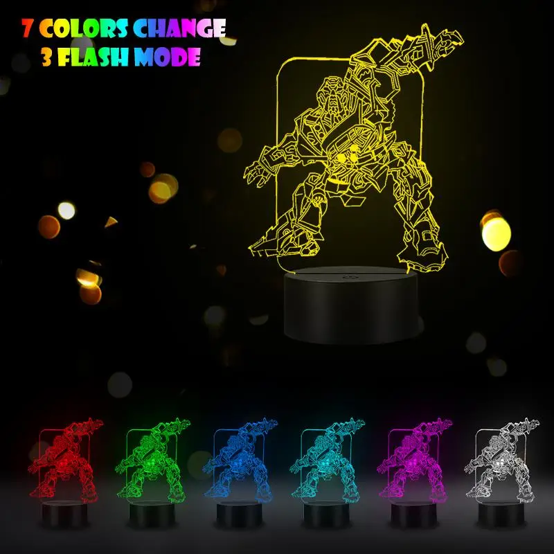 VCity 3D Ночной светильник Led Настольная лампа USB Трансформаторы RGB Изменить