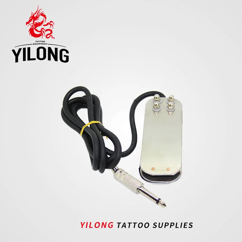 

YILONG Free Shipping Professional SLIVER Tattoo Machines Power Supply Mini Flat Foot Switch Pedal for Tattoo Machine GUB#