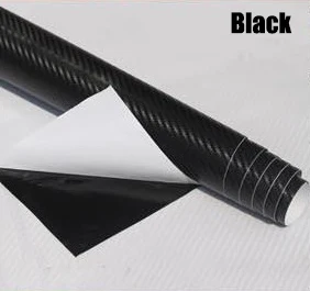Black 127 см x 30 см серая 3D пленка из углеродного волокна, автомобильные наклейки, водонепроницаемые наклейки для стайлинга автомобиля, обертка для автомобиля, детали автомобиля, аксессуары автомобиля наклейки - Название цвета: Black