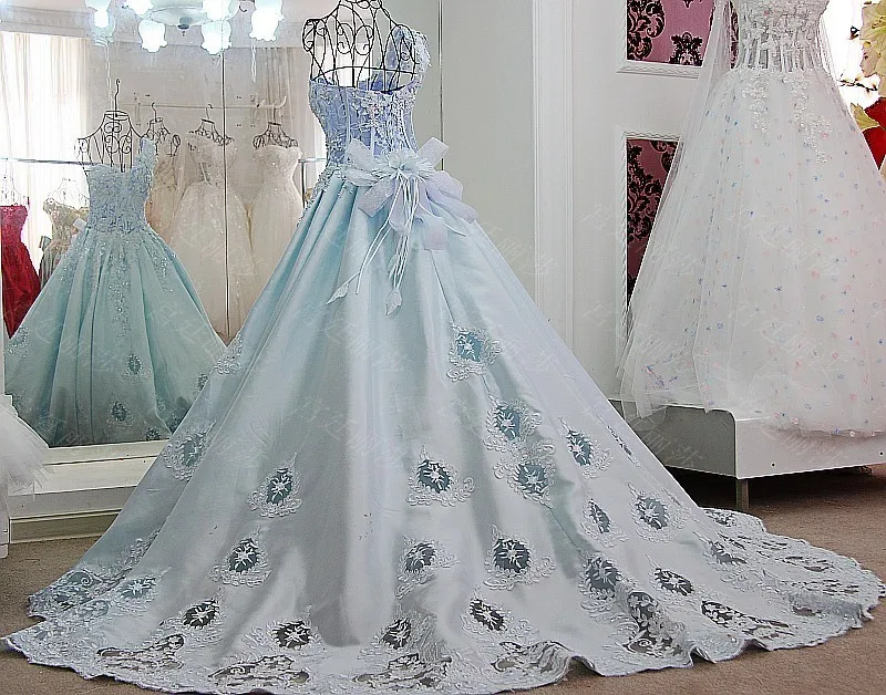 Backlake Robe Mariage Femme бальное платье бисерная шнуровка сзади слоновая кость и Синий Атлас горный хрусталь одно плечо свадебные бальные платья