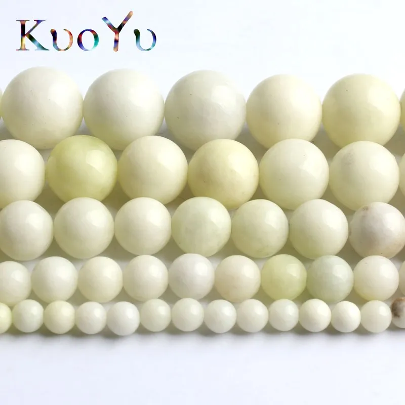 Круглые свободные шарики Ivorys Jades из натурального камня 15''Strand 4/6/8/10/12 мм для