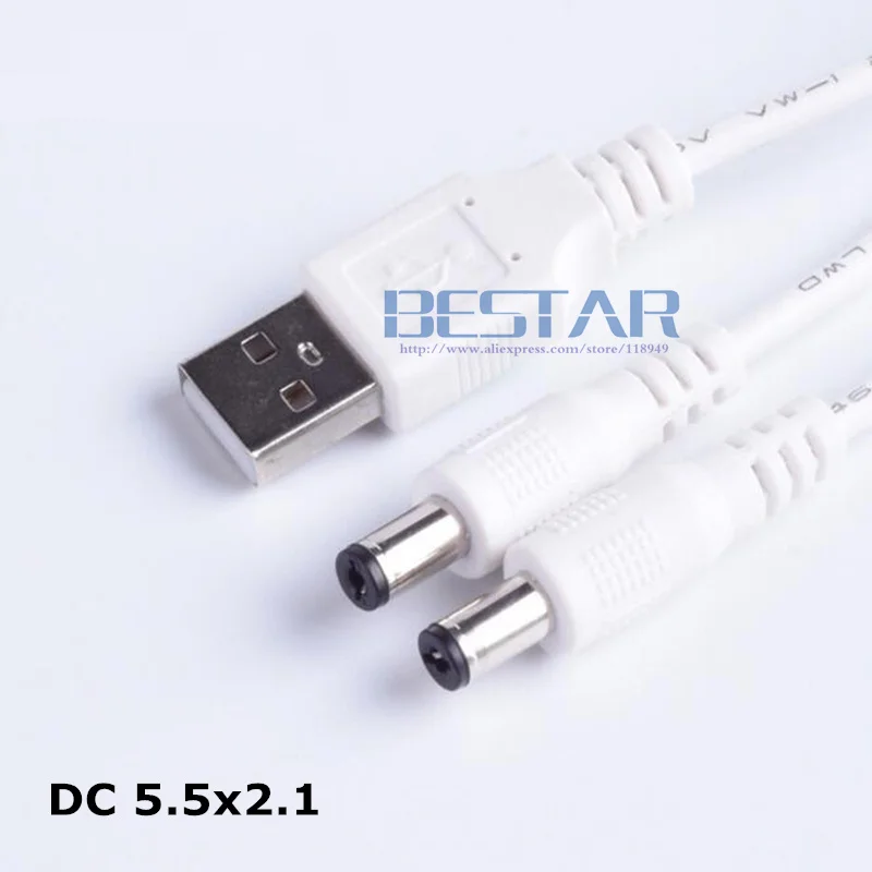 USB кабель 5 мм/2 1 мм в 2 выхода с разделителем постоянного тока В А постоянный ток