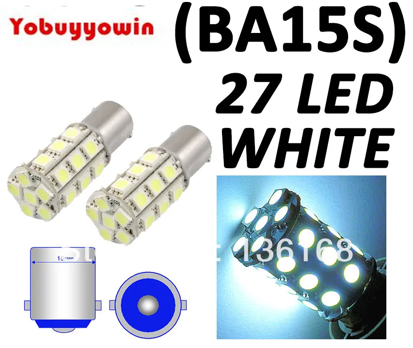

4 шт. 1156 BA15S 27 SMD 5050 Чистый белый задний сигнал поворота 27 Светодиодный светильник льная лампа